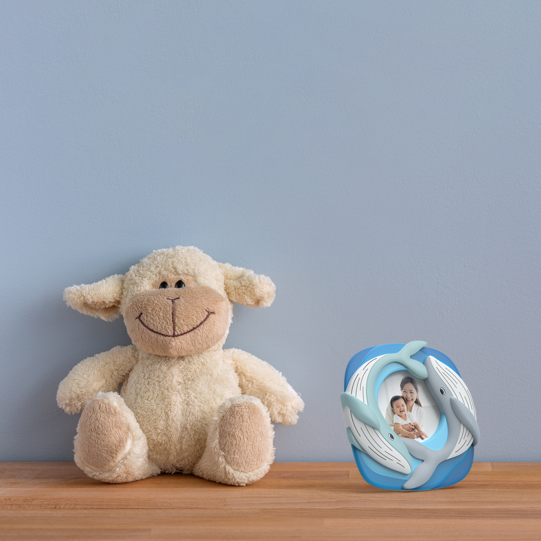 A stunning custom photo frame featuring a whale design, perfect for showcasing ocean-themed memories in Singapore.