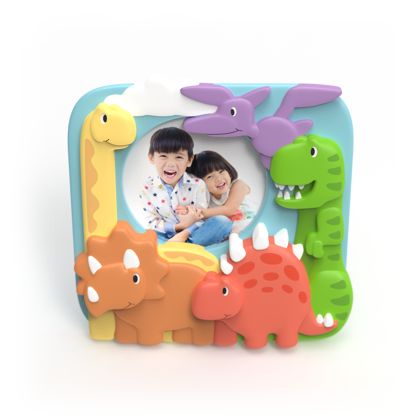 Capture your prehistoric memories with a custom dinosaur photo frame, perfect for displaying fun, adventurous moments.