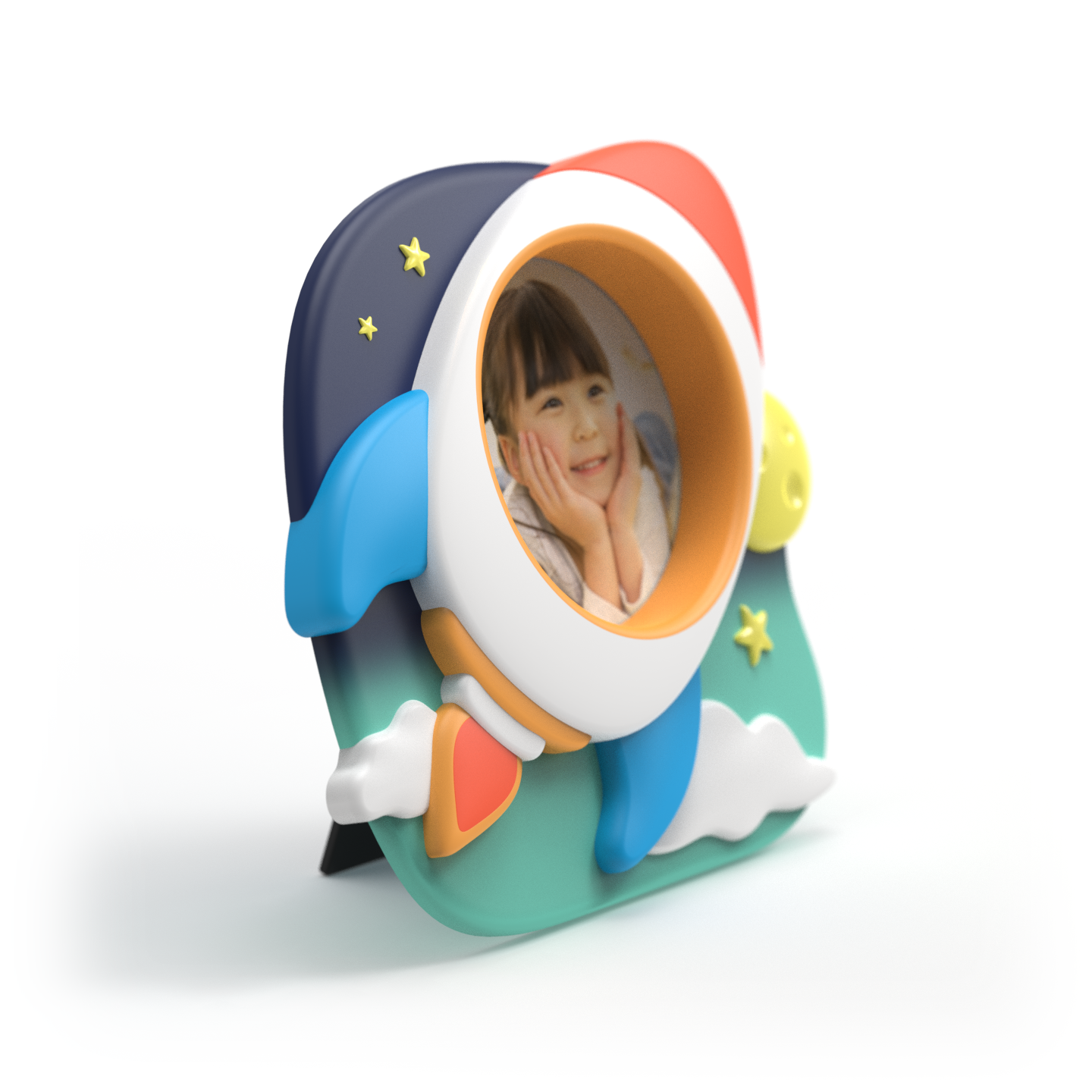 Add a celestial touch to your decor with a custom rocket ship photo frame, perfect for displaying cosmic memories.